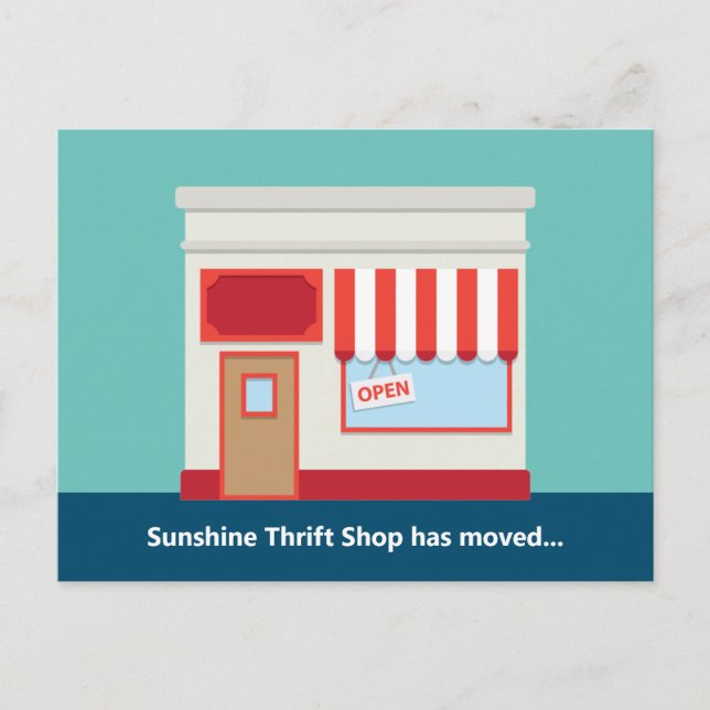 New Shop Cute Grand Opening or Store Moving Postcard (Front)