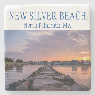 New Silver Beach Marble Coaster