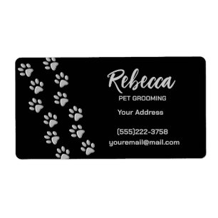 New Silver Dog Paws Pattern Pet Grooming Service