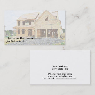 new single family home under construction business card