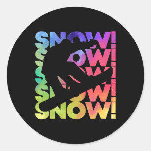 New Snowboarding Season Colourful Snowboarder Classic Round Sticker