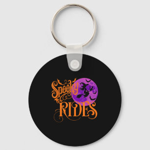 New Soky Rides Halloween Graphic Tee Funny Broomst Keychain