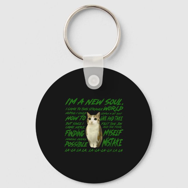 New Soul Cat Meme Funny Lyric Parody For Cat  Keychain (Front)