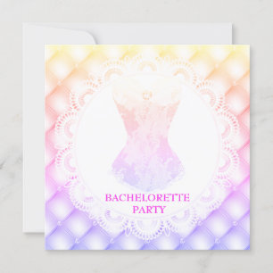 NEW SPARKLE PINK CORSET PRETTY DIAMOND LACE INVITATION