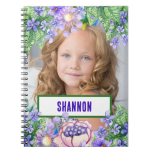 NEW! Spiral Notebook - Flowers - Add Photo & Name