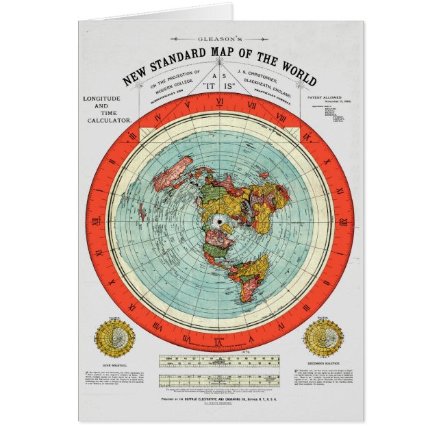 New Standard Map of the World Flat Earth Earther (Front)