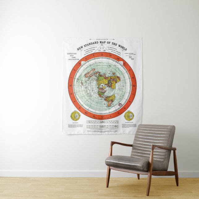 New standard map of the world tapestry (In Situ)