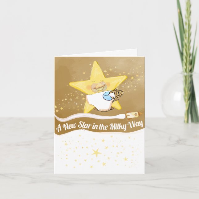 New Star Baby Flat Announcement Card (Front)