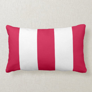 New Strawberry Red & White Stripe Lumbar Pillow