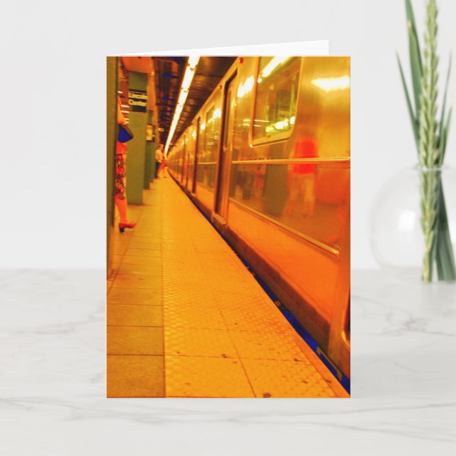 NEW SUBWAY TRAIN CAR BLANK GREETING CARD (Front)