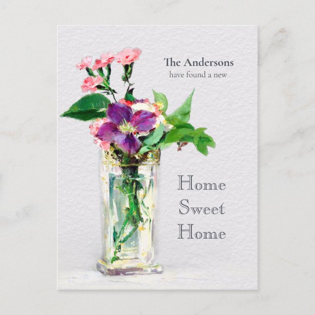 New Sweet Home Edouard Manet Carnations clematis   Postcard (Front)