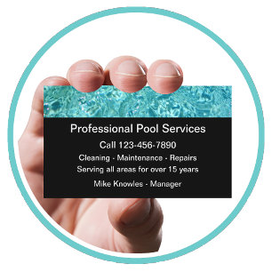 New Swimming Pool Service Modern Business Card