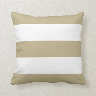 New Tan Beige & White Stripe Couch Pillow Gift