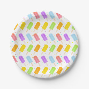 New Tasty Summer Watercolour Popsicle Pattern Paper Plate