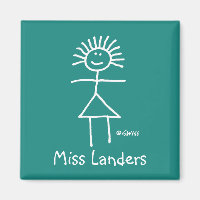 New Teacher Chalk Stick Figure on Green Blackboard