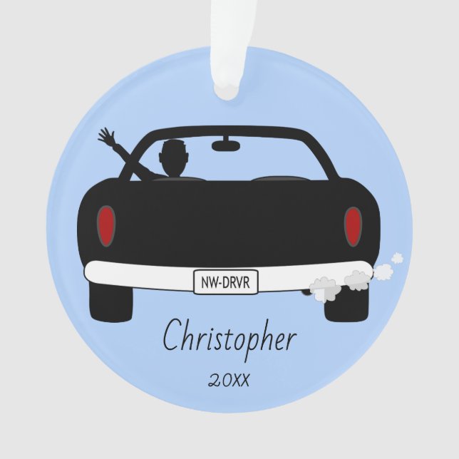 New Teen Driver Guy Ornament (Front)