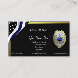 NEW Thin Blue Line Customize Badge Business Card