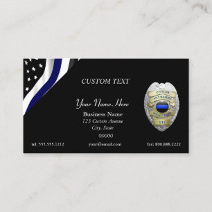NEW Thin Blue Line DIY Customize Badge Business Card
