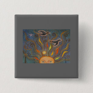 New Thoughts Take Flight 2 Inch Square Button