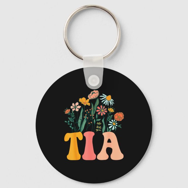 New Tia Wildflower First Birthday &amp; Baby Showe Keychain (Front)