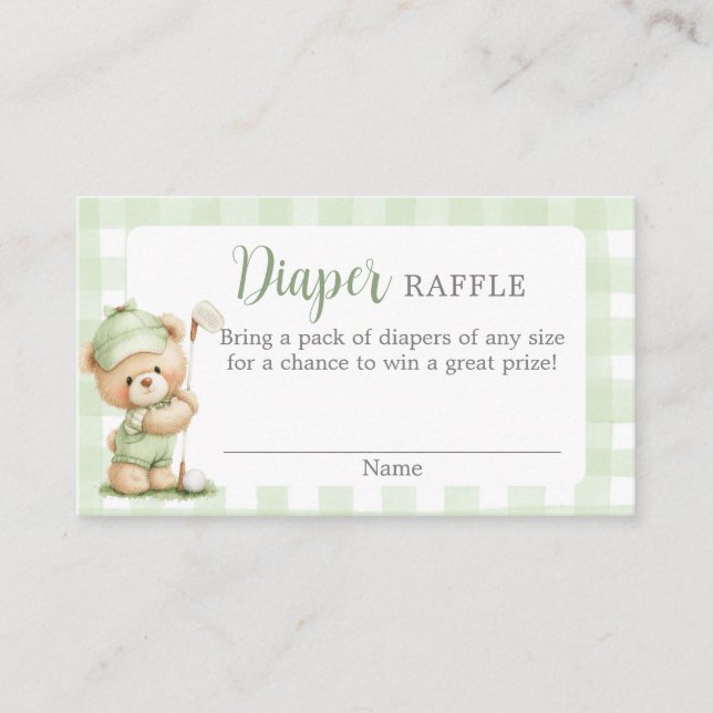 New to the Club Baby Shower Diaper Raffle Card (Front)