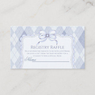 New to the Club Blue Boy Golf Baby Shower Registry Enclosure Card