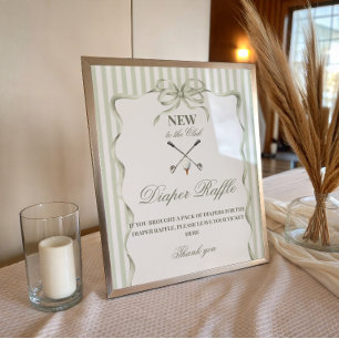 New to the Club Golf Baby Shower Diaper Sign