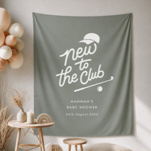 New to the Club Golf Baby Shower Welcome Tapestry