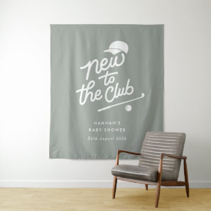 New to the Club Golf Baby Shower Welcome Tapestry