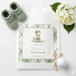New to the Club  Green Golfing Bear Baby Shower  Favour Bag
