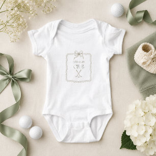 New To The Club Olive Green Golf Baby Shower Bodysuit