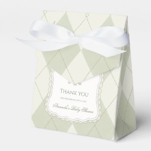New To The Club Olive Green Golf Baby Shower Favor Box