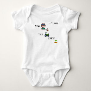 "New to the Crew" Farming Customizable Baby Bodysuit