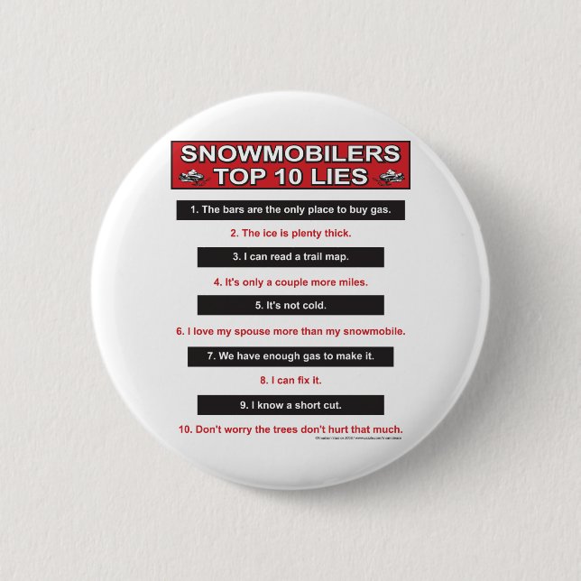 New-top-10-lies-Large-Red 2 Inch Round Button (Front)