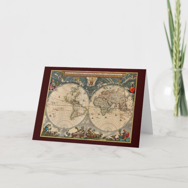 New Totius Terrarum Orbis Tabula World Map Card (Front)