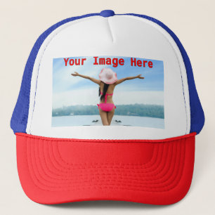 NEW! Trucker Hat - Red White Blue - Customize