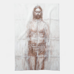 New Turin Shroud (Contemporary Realism Jesus) Kitchen Towel