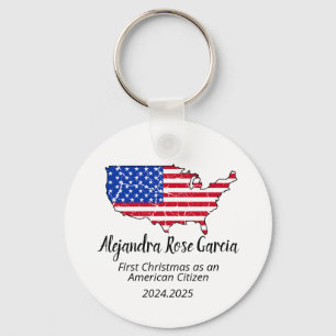 New U.S. Citizen – American Map Citizenship Day Keychain