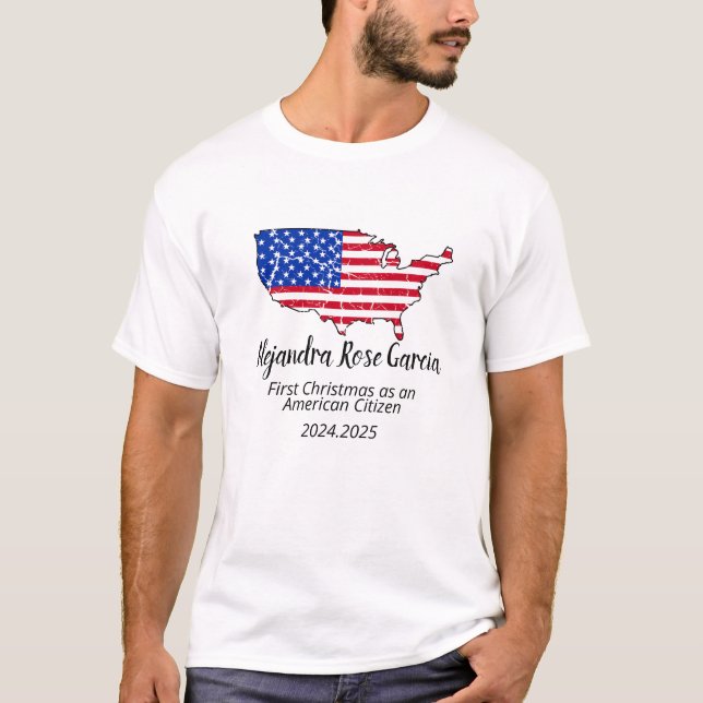 New U.S. Citizen – American Map Citizenship Day T-Shirt (Front)