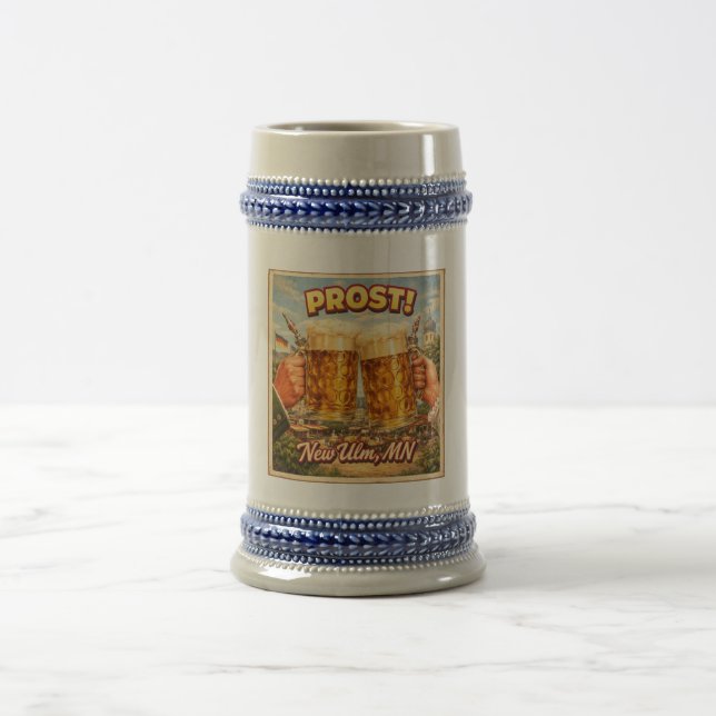 New Ulm MN Minnesota German Prost Beer Stein (Center)