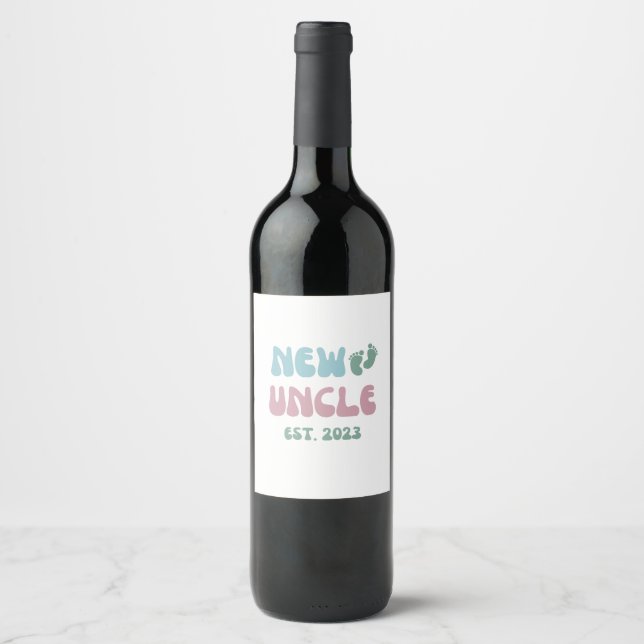New Uncle - Baby Reveal  - Wine Label (Front)