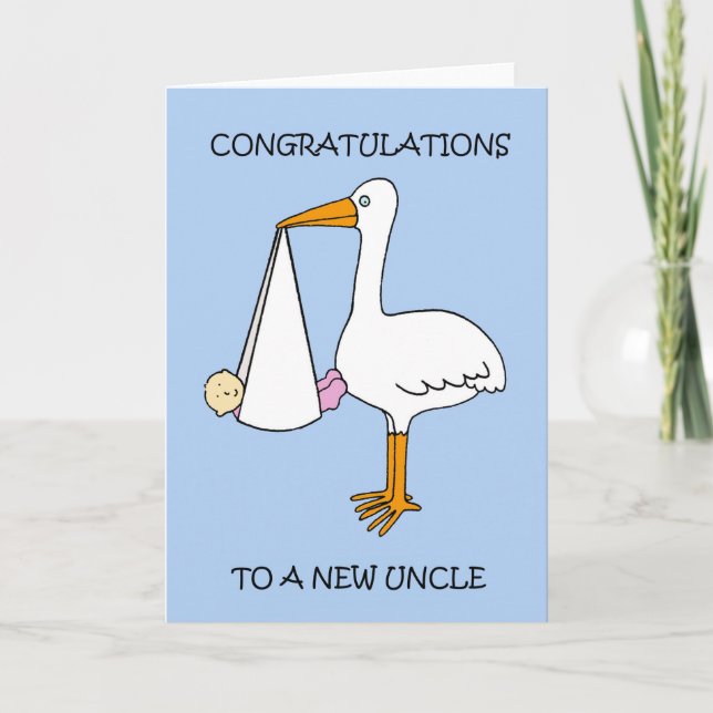 New Uncle Congratulations (Baby Girl). Card (Front)