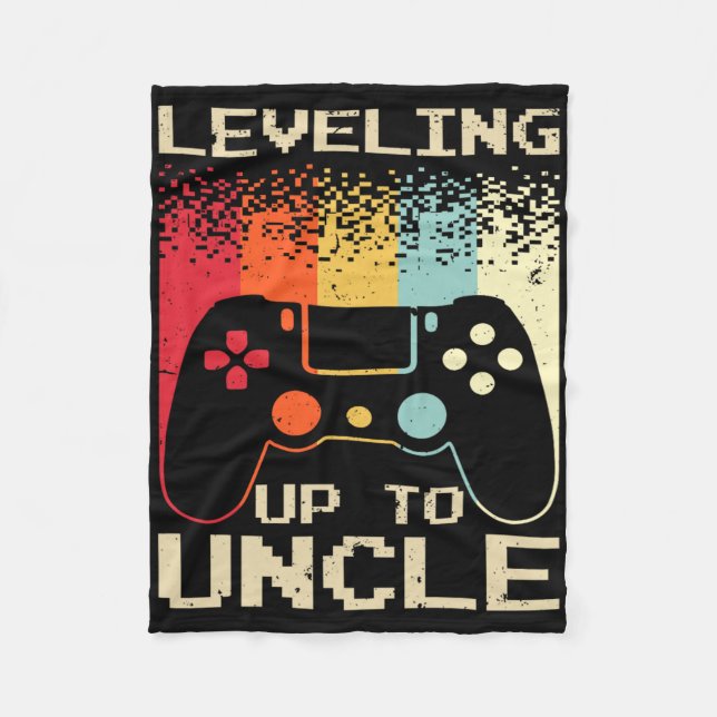 New Uncle For Men Boys Soon To Be Uncle Nephew Gam Fleece Blanket (Front)