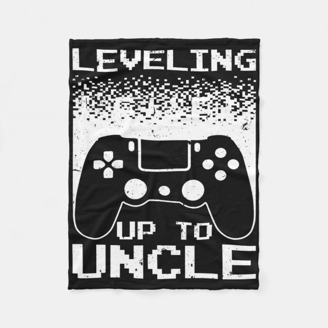 New Uncle For Men Boys Soon To Be Uncle Nephew Gam Fleece Blanket (Front)