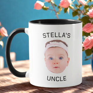 New Uncle Gift Mug, Custom Baby Face Photo Gift Mug
