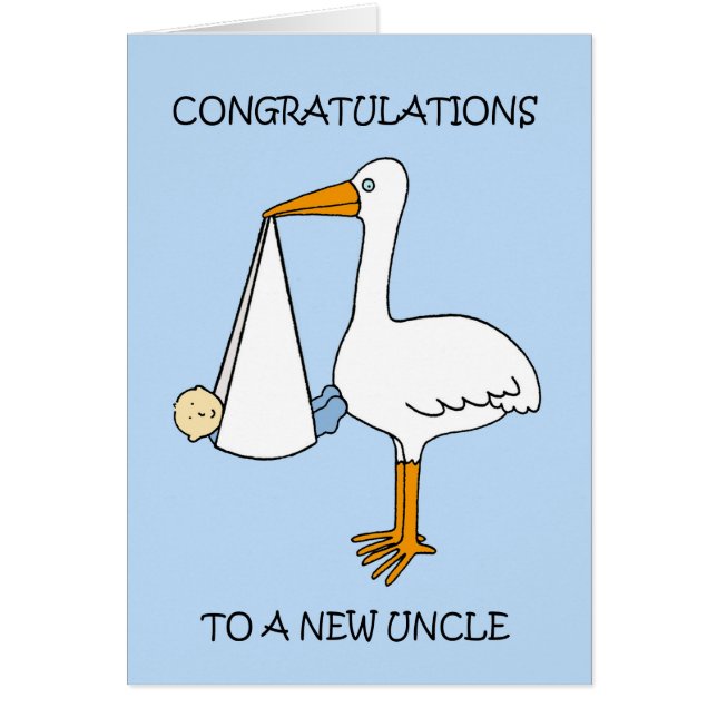 New Uncle to Baby Boy Congratulations (Front)