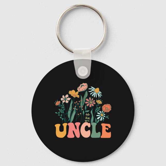 New Uncle Wildflower First Birthday &amp; Baby Sho Keychain (Front)