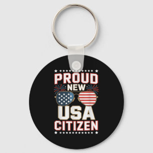 New Us Citizen Immigrant Proud New American  Keychain