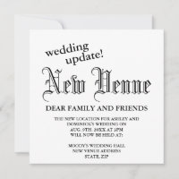 New Venue Gothic Wedding Update Change Of Plans