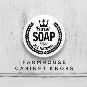 New Vintage Soap Logo Wreath Bathroom Ceramic Knob